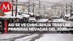 Caen primeras nevadas en Chihuahua; se esperan cierres viales