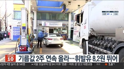 기름값 2주 연속 올라…휘발유 8.2원 뛰어