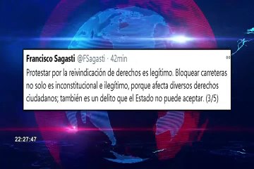 Francisco Sagasti advierte que “bloquear carreteras es un delito que el Estado no puede aceptar”