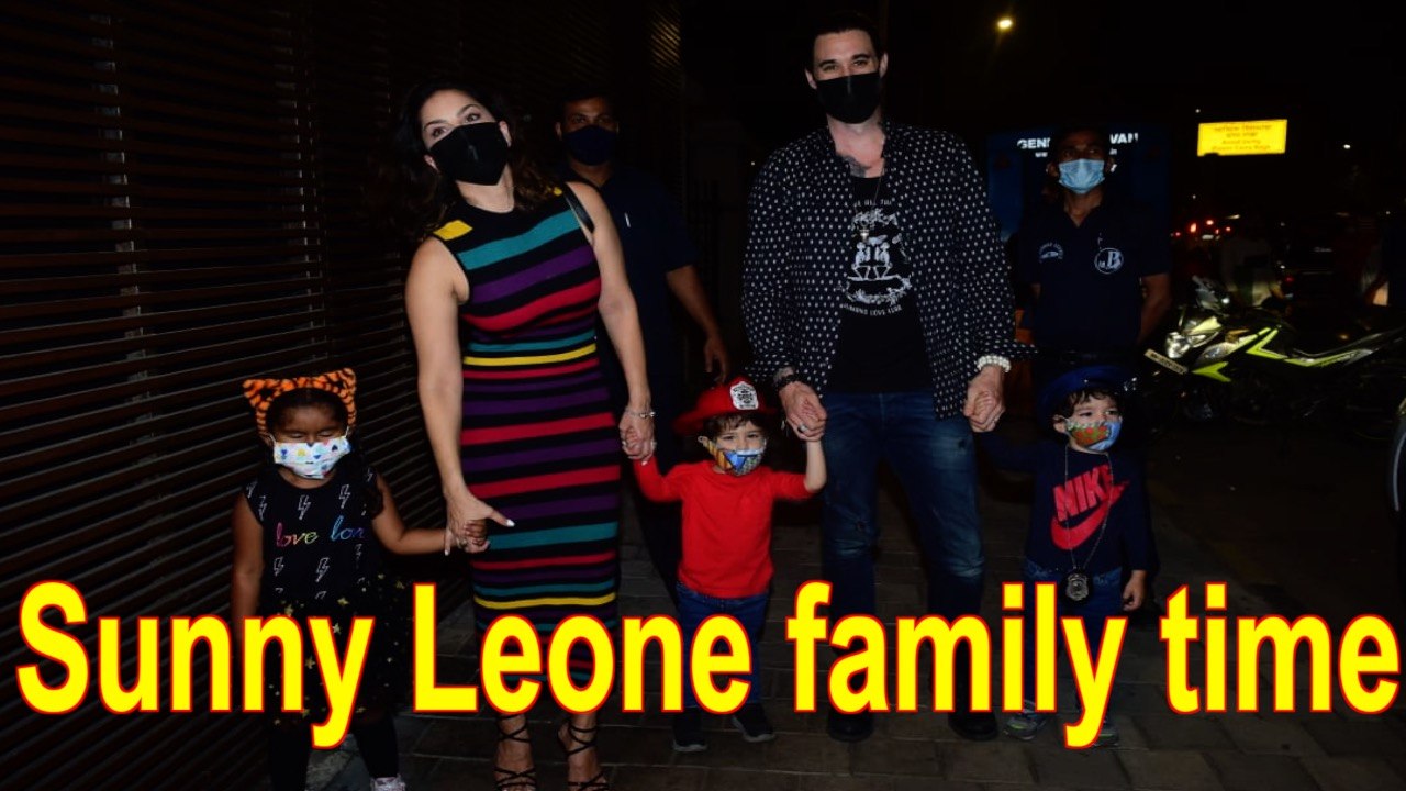 Sunny Leone snapped with her kids and husband