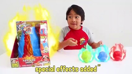 Ryan's Dinosaur Adventure to find Mystery Volcano Surprise