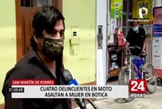 Comas: Ladrones en moto asaltan a mujer frente a una persona de la tercera edad