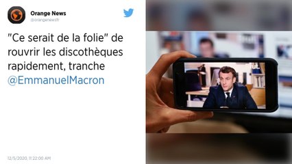 Macron exclut une réouverture rapide des discothèques: "Ce serait de la folie"