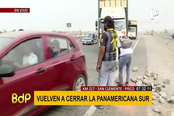 Paro agrario: breve tregua en el km 217 de la Panamericana permitió pase de vehículos