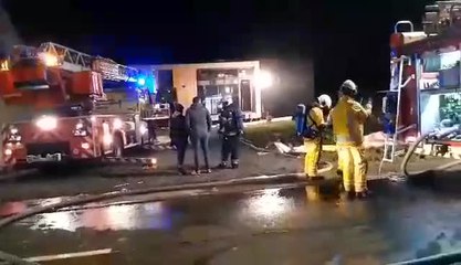 Quevaucamps incendie chaussée Brunehaut