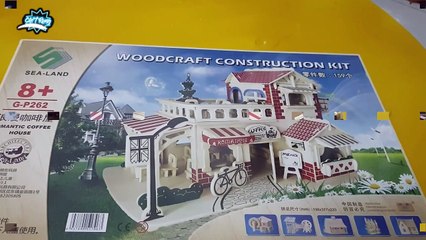 Lắp ráp mô hình quán cà phê bằng gỗ cute [ Romantic coffe House model ]Woodcraft Construction Kit 3D