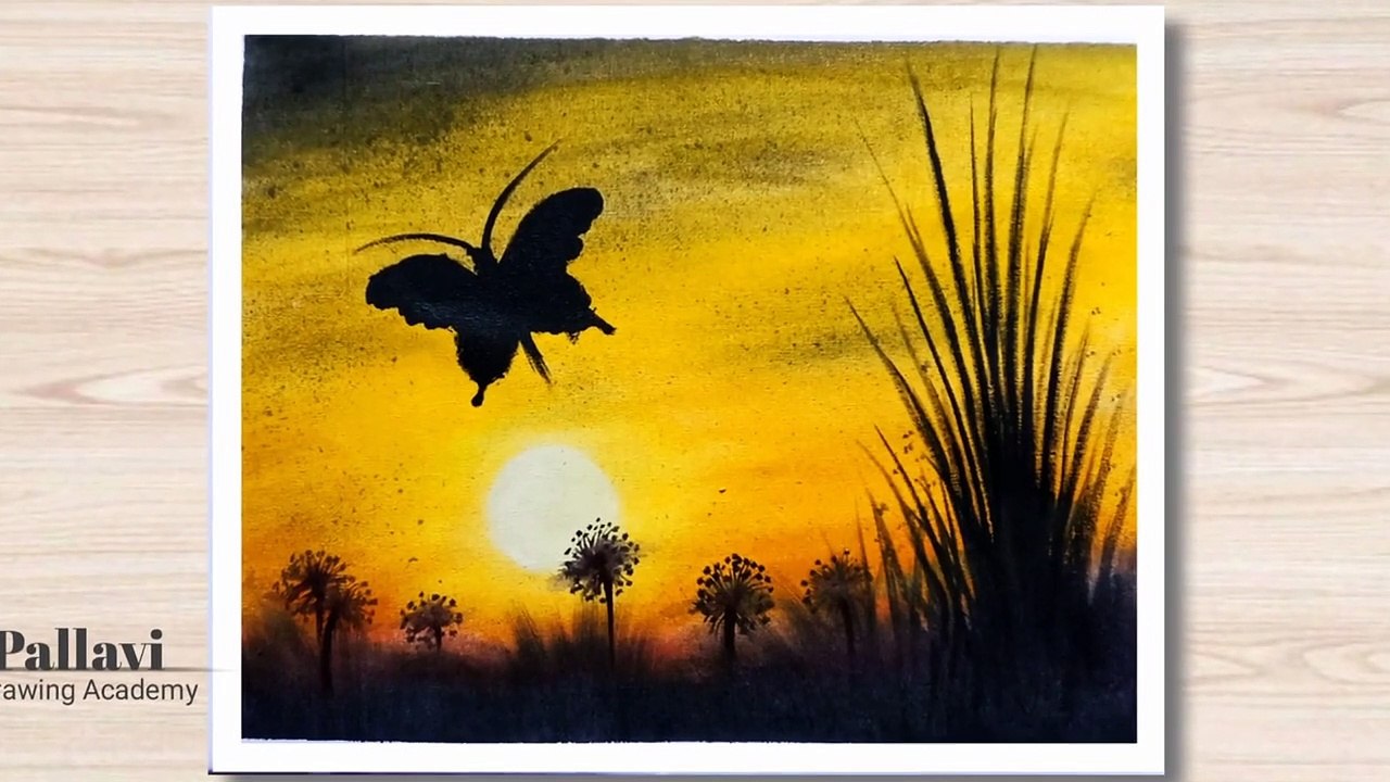 How to draw beautiful and easy butterfly painting for beginners __ Pallavi Drawing Academy __