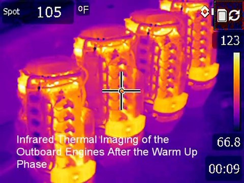 Outboard Engine Survey of Quad Mercury Verado 350 HP Engines - Engine Surveyor - Jupiter, Florida
