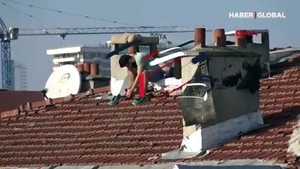 Sokağa çıkamayınca çatıya çıktılar
