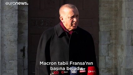 Erdoğan: Macron Fransa'nın başına beladır, Macron ile Fransa çok tehlikeli bir dönem yaşıyor