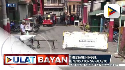 #UlatBayan | Mga kumakalat na text message hinggil sa nationwide lockdown, fake news ayon sa Palasyo