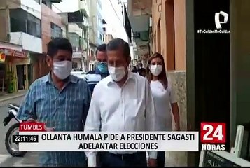Ollanta Humala solicita a presidente Sagasti adelanto de las elecciones