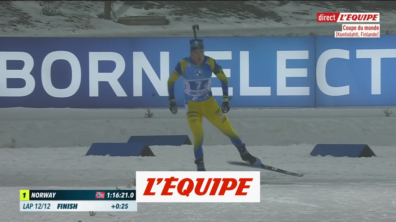 L'arrivée du relais hommes de Kontiolahti - Biathlon - CM