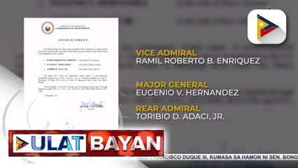 #UlatBayan | Nominasyon ng bagong senior officials ng AFP, inaprubahan na ni Pangulong #Duterte