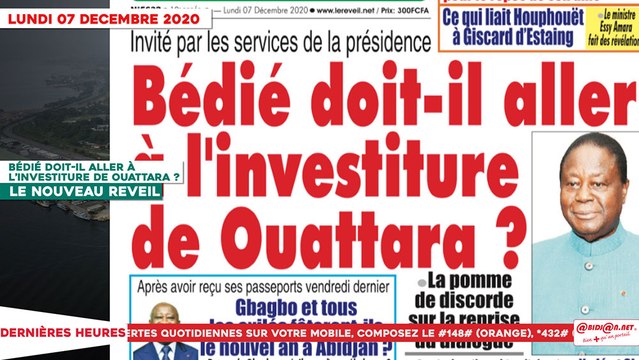 Le Titrologue du 07 Décembre 2020: Bédié doit-il aller à l’investiture de Ouattara ?