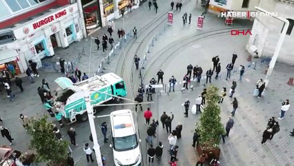 İstiklal Caddesi'nde kısıtlama sonrası yoğunluk! Cadde bir süre kapatıldı