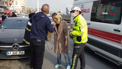 Takla atan araçtan burunları bile kanamadan çıktılar