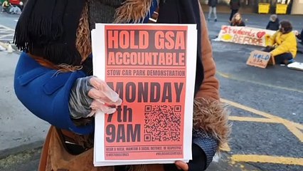 Glasgow School of Art students come out in in peaceful protest against the school