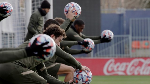 El Atlético se entrena pensando en el duelo de Champions