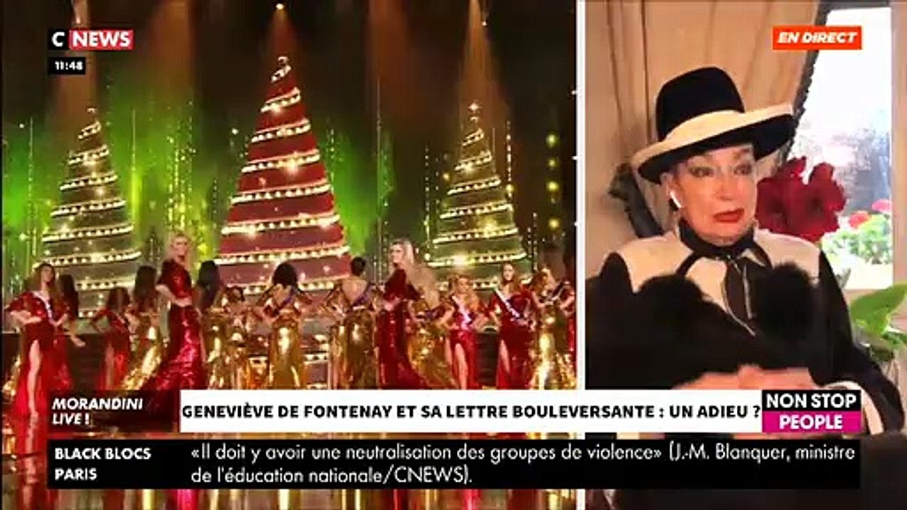 Geneviève de Fontenay répond à Gérard Louvin qui lui disait "vous avez touché beaucoup d'argent en vendant Miss France, maintenant c'est fini!" - VIDEO