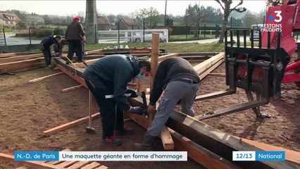 Notre-Dame de Paris : une maquette géante de la charpente reconstruite dans la Creuse