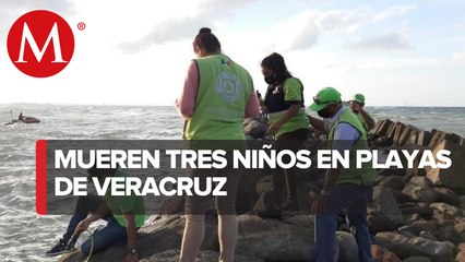 Arrastrados por las olas, se ahogan 3 menores de edad en playas de Veracruz