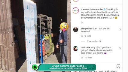 Grupo assume autoria dos misteriosos monólitos nos EUA