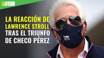La reacción de Lawrence Stroll tras el triunfo de Checo Pérez en el GP de Sakhir