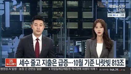 세수 줄고 지출은 급증…10월 기준 나랏빚 813조