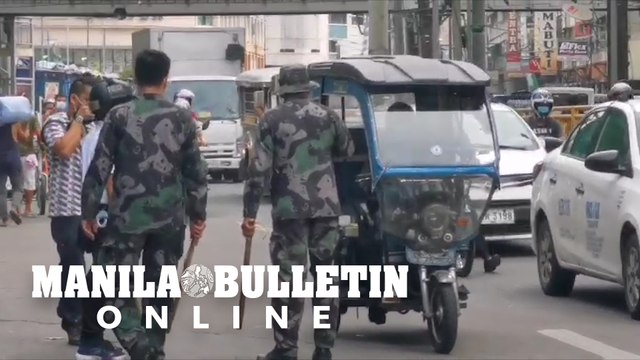 Police officers will use rattan sticks in enforcing health and safety protocols