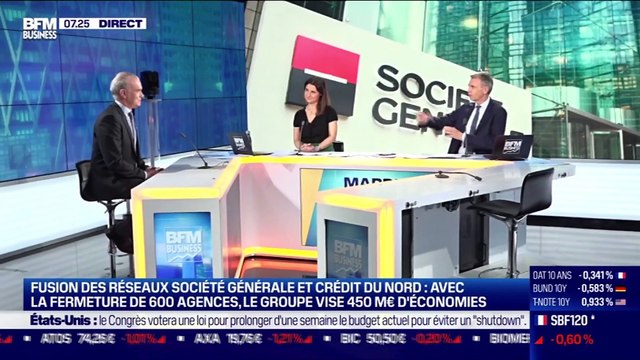 Philippe Aymerich (Société Générale) : Fusion des réseaux Société Générale et Crédit du Nord avec la fermeture de 600 agences - 08/12