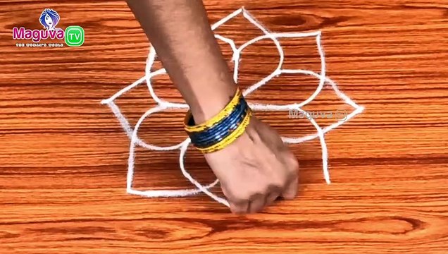 Freehand Rangoli Designs | Easy Freehand kolam Design | Simple Rangoli without Dots | Maguva TV | #35