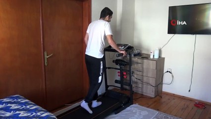 Engelli gencin yürüyüş bandı hayali gerçek oldu