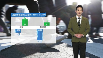 [날씨] 내일 낮부터 구름 많음...밤사이 경기 동부·영서 지방에 눈 / YTN