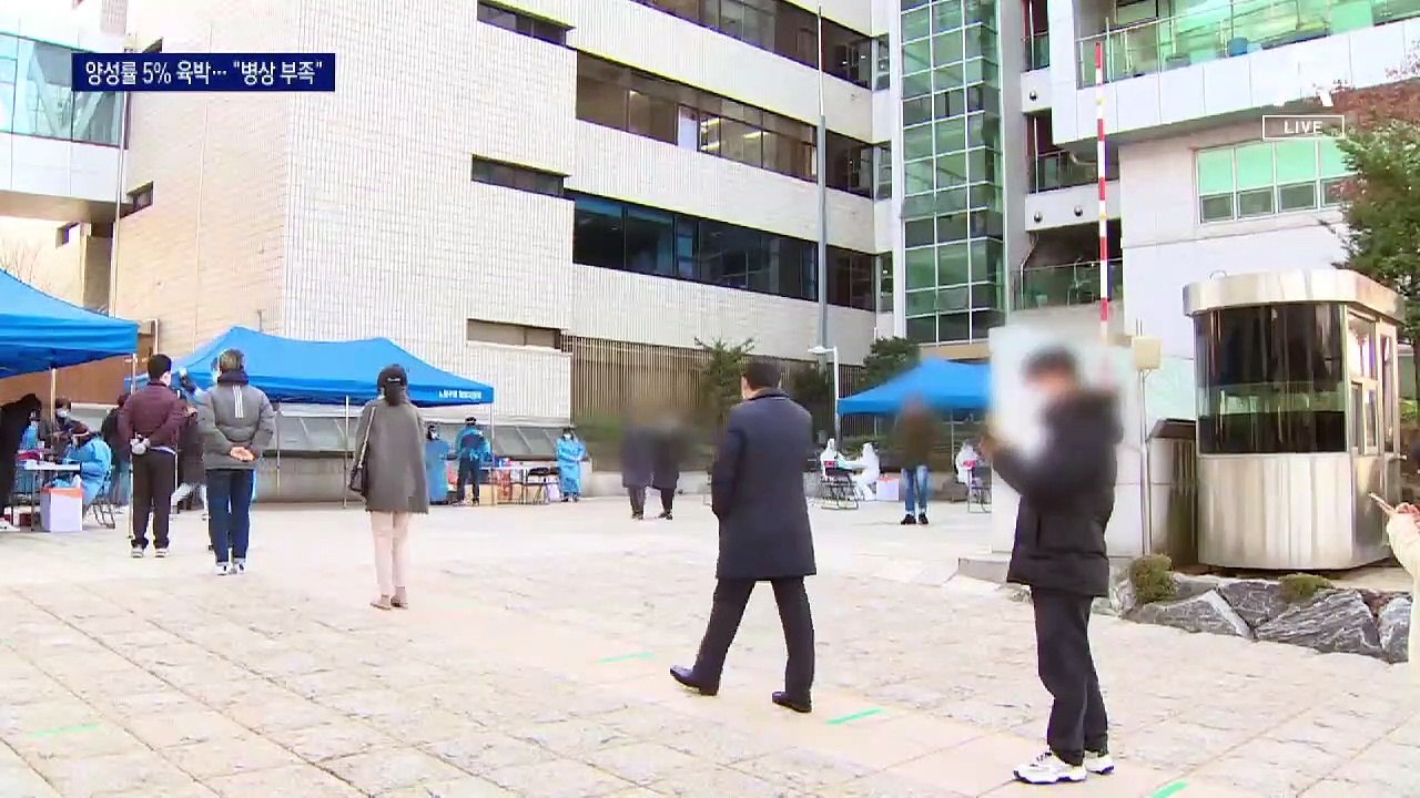 코로나 양성률 5% 육박…컨테이너 병상까지 도입