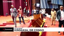 MPs throw furniture as political turmoil grips the Democratic Republic of the Congo