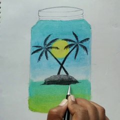 Easy  oil pastel Drawing .