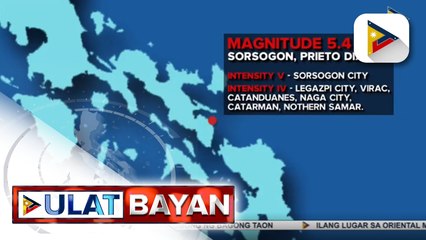 Prieto Diaz, Sorsogon, niyanig ng magnitude 5.4 na lindol