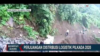 Berjalan di Medan Curam dan Licin Demi Kirim Logistik Pilkada 2020