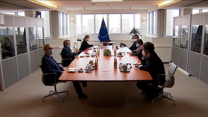 Reunión de Arancha González Laya con el presidente del Parlamento Europeo, David Sassoli