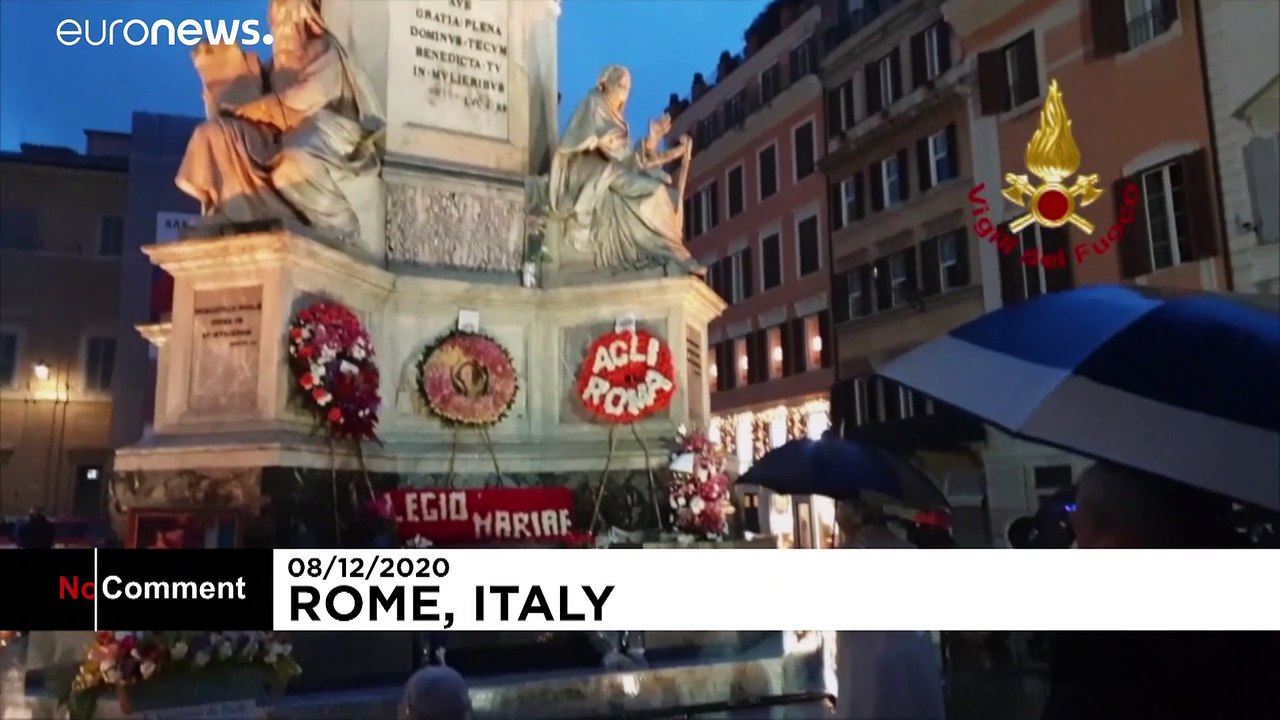 Trotz Regen: Papst ehrt Mutter Gottes