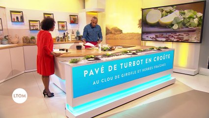 Pavé de turbo en croûte au clou de girofle et herbes fraîches