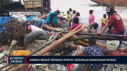 Ombak Besar Terjang Pantai, Sejumlah Bangunan Rusak