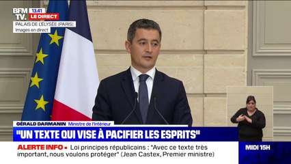 Séparatismes: Gérald Darmanin annonce l'obligation des associations cultuelles inscrites en 1901 à passer sous le régime de la loi de 1905