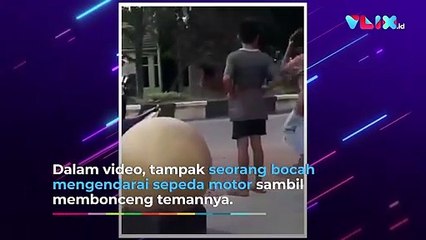 Panik Ditilang Polisi, Bocah Nangis Sampai Buang Motor