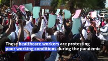 Kenyan healthcare workers protest poor working conditions, lack of PPE