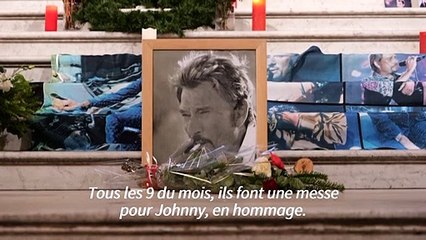 Rock et prières: des fans rendent hommage à Johnny à La Madeleine