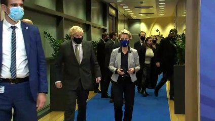 Boris Johnson arrives in Brussels