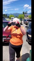 Angry Woman Coughs On Couple At Grocery Store