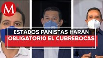 Gobernadores del PAN decretan uso obligatorio de cubrebocas en sus estados